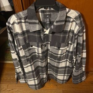 H&M Men's Monochrome Checkered Shirt Jacket
